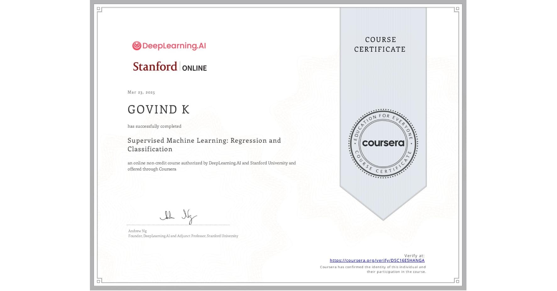 Certifications